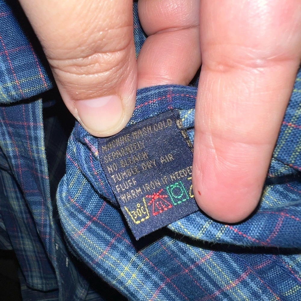 Roper Men's Size L Button Shirt Blue Plaid 100% Cotton Western Cowboycore - Picture 9 of 9